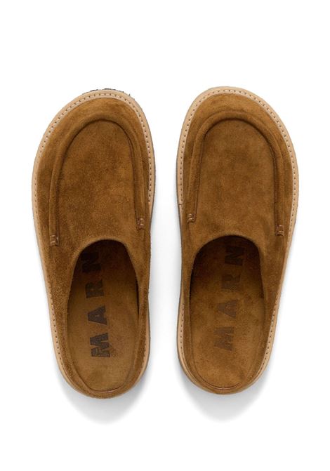 sabot suede uomo marroni MARNI | SBMR004004 P524600M30